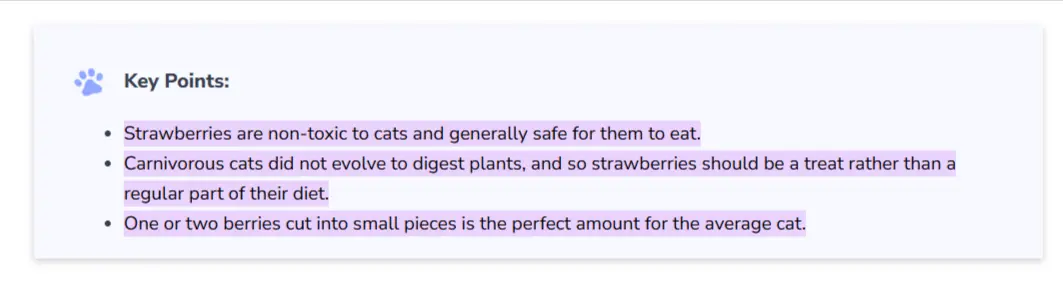Summary Key Insights Example