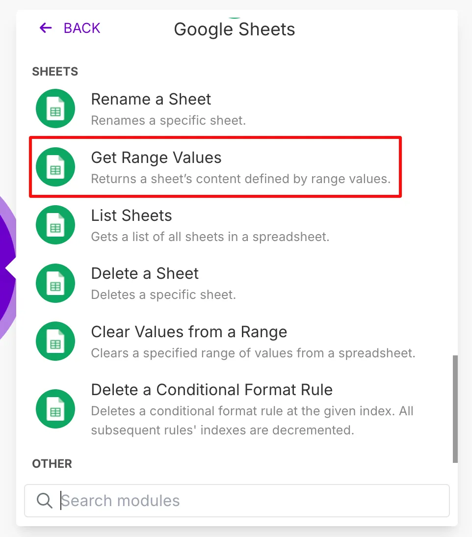 Make.com Get Ranged Values