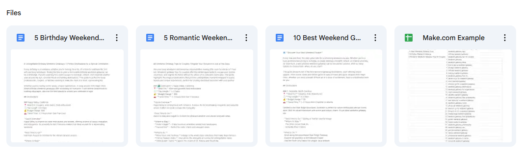 Make.com Google Docs Output