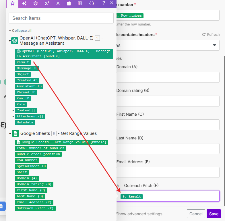 Make.com Google Sheets Update Result
