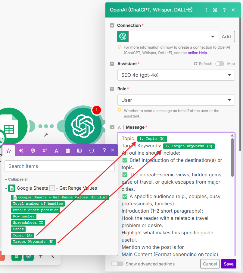 Make.com OpenAI Prompt