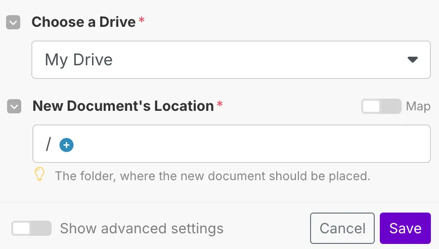 Make.com Save Google Docs