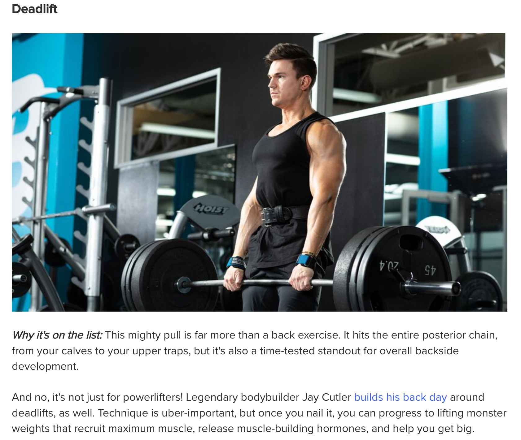 Deadlift exercise