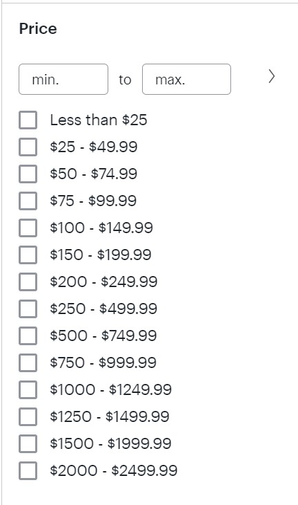 Price Filters