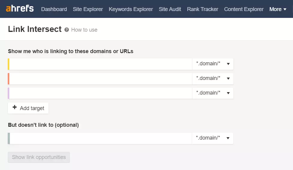 ahrefs link intersect